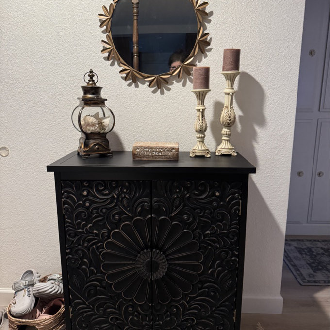 Langley Street® Maez Black 2-door Accent Cabinet & Reviews | Wayfair